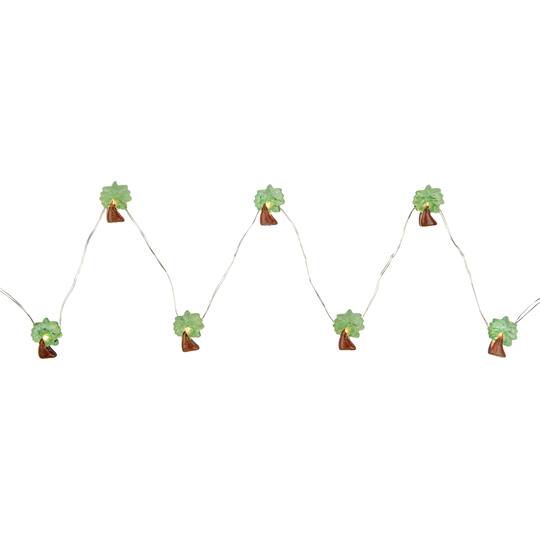 10ct. LED Green & Brown Palm Tree Fairy Lights Set